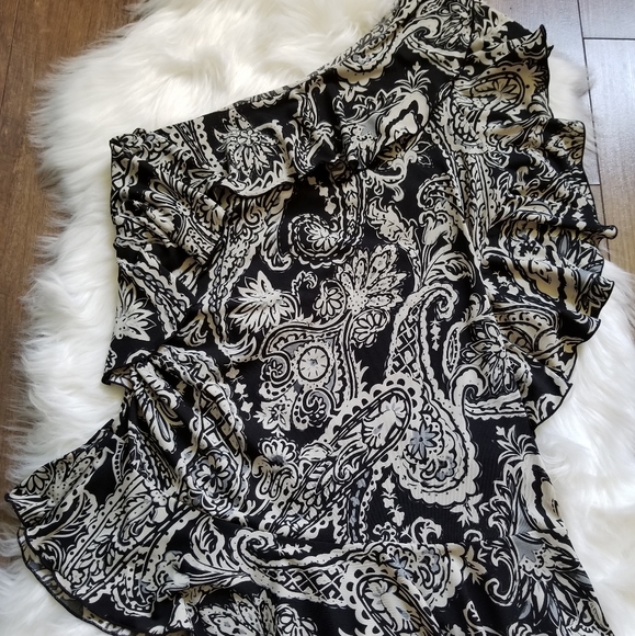 🔥ALLEN B ONE SHOULDER RUFFLE TOP - Picture 1 of 4